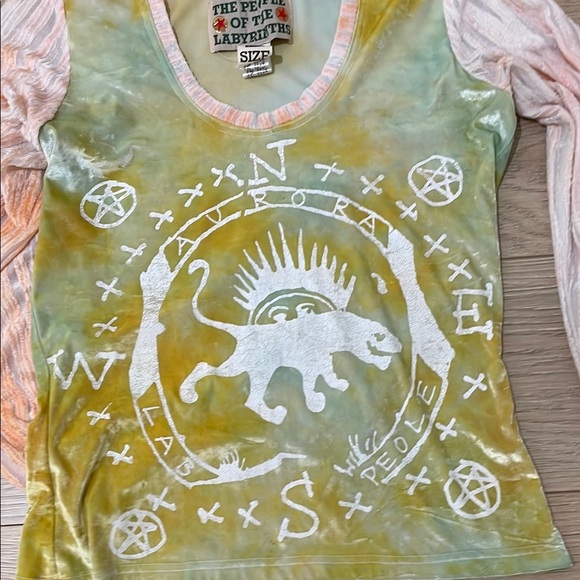 The People of Labyrinths vintage Multicolor Velvet Top - Picture 5 of 5